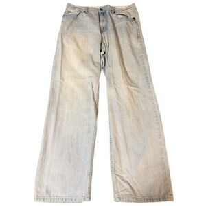ECKO UNLTD Baggy Light Wash Denim Blue Jeans Men's Size 36 Wide Leg Retro Cotton